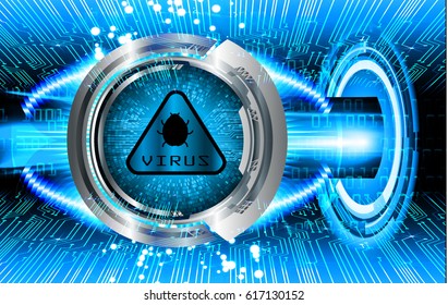 Safety concept, Closed Padlock on digital background, cyber security, Blue abstract hi speed internet technology background illustration. key
