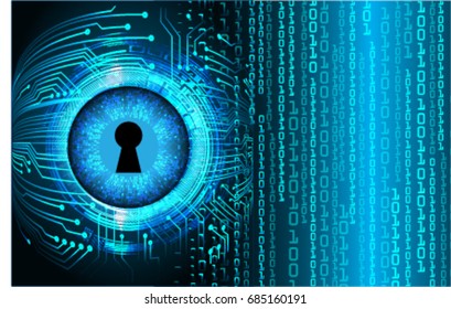 Safety concept, Closed Padlock on digital, cyber security, Blue abstract hi speed internet technology background illustration. key vector