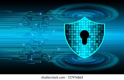 Safety concept, Closed Padlock on digital, cyber security, blue abstract hi speed internet technology background illustration. key, secure sci fi vector