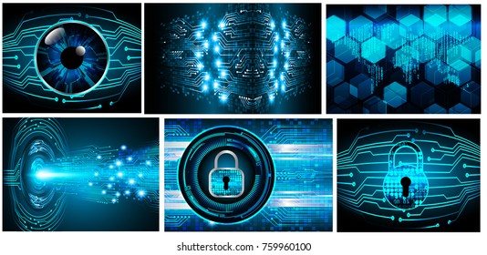 Safety concept, Closed Padlock on digital background, cyber security, Blue abstract hi speed internet technology background illustration. key vector