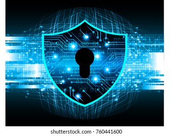 Safety concept, Closed Padlock on digital background, cyber security, Blue abstract hi speed internet technology background illustration. key vector