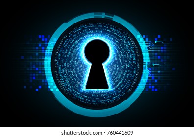 Safety concept, Closed Padlock on digital background, cyber security, Blue abstract hi speed internet technology background illustration. key vector