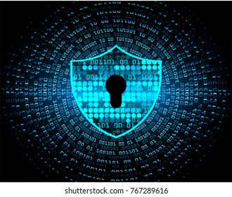 Safety concept, Closed Padlock on digital background, cyber security, Blue abstract hi speed internet technology background illustration. key vector