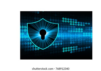 Safety concept, Closed Padlock on digital background, cyber security, Blue abstract hi speed internet technology background illustration. key vector