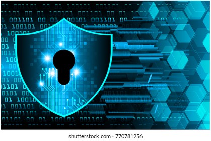 Safety concept, Closed Padlock on digital background, cyber security, Blue abstract hi speed internet technology background illustration. key vector