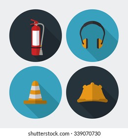 Safety concept/equipment icons design, vector illustration 10 eps graphic.