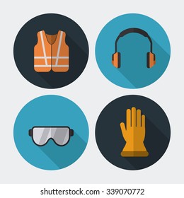 Safety concept/equipment icons design, vector illustration 10 eps graphic.