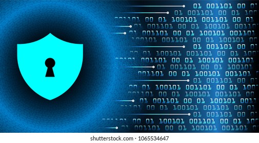 Safety concept,on digital background, cyber security, Blue abstract hi speed internet technology background illustration. key vector