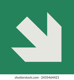 SAFETY CONDITION SIGN PICTOGRAM, DIRECTION ARROW (45° ANGLE) ISO 7010 – E006