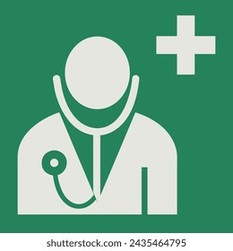 SAFETY CONDITION SIGN PICTOGRAM, DOCTOR ISO 7010 – E009