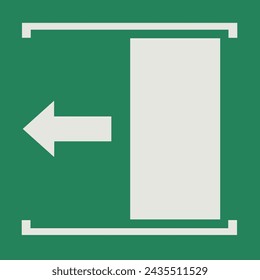 SAFETY CONDITION SIGN PICTOGRAM, DOOR SLIDES LEFT TO OPEN ISO 7010 – E034