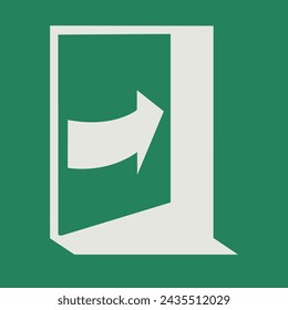 SAFETY CONDITION SIGN PICTOGRAM, DOOR OPENS BY PUSHING ON THE RIGHT-HAND SIDE ISO 7010 – E023