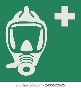 SAFETY CONDITION SIGN PICTOGRAM, EMERGENCY ESCAPE BREATHING DEVICE ISO 7010 – E029