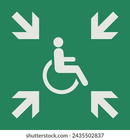 SAFETY CONDITION SIGN PICTOGRAM, EVACUATION TEMPORARY REFUGE ISO 7010 – E024