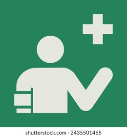 SAFETY CONDITION SIGN PICTOGRAM, FIRST AID RESPONDER ISO 7010 – E064