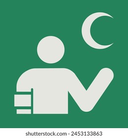 SAFETY CONDITION SIGN PICTOGRAM, FIRST AID RESPONDER WITH CRESCENT MOON