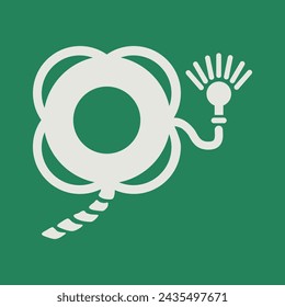 SAFETY CONDITION SIGN PICTOGRAM, LIFEBUOY WITH LINE AND LIGHT ISO 7010 – E043