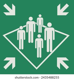 SAFETY CONDITION SIGN PICTOGRAM, SHIPBOARD ASSEMBLY STATION ISO 7010 – E032