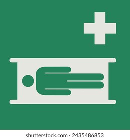 SAFETY CONDITION SIGN PICTOGRAM, STRETCHER ISO 7010 – E013