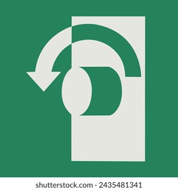 SAFETY CONDITION SIGN PICTOGRAM, TURN ANTICLOCKWISE (COUNTERCLOCKWISE) TO OPEN ISO 7010 – E018