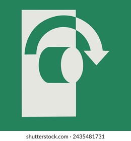 SAFETY CONDITION SIGN PICTOGRAM, Turn clockwise to open ISO 7010 – E019