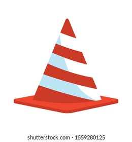 safety cone icon over white background, vector illustration