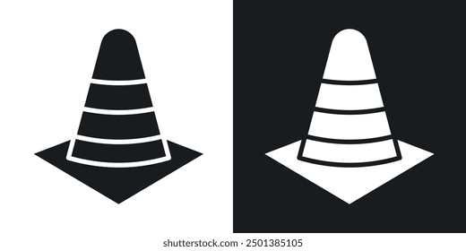 Safety cone icon in solid style