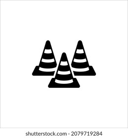 Plantilla de diseño de vectores de iconos de cono de seguridad en fondo blanco