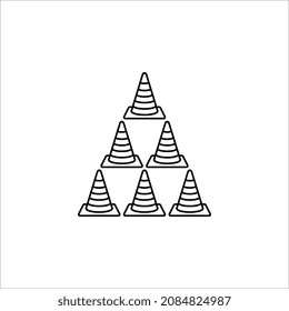 Plantilla de diseño de vectores de iconos de cono de seguridad en fondo blanco