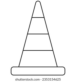 Safety Cone line art illustration. Vector illustration with construction theme. Labor.