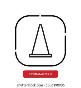 Safety cone outline vector icon. Modern, simple flat vector illustration for web site or mobile app