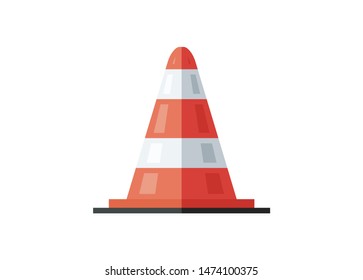 Safety cone simple flat icon. Front view.