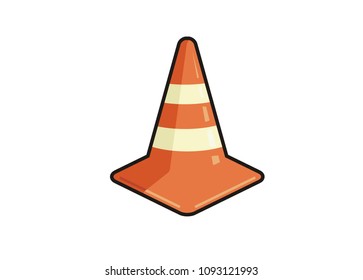 safety cone with square foot simple illustration