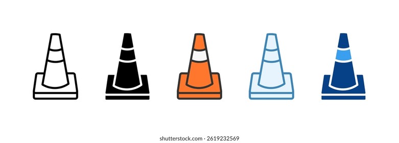 Safety Cones Icon Set Multiple Style Collection