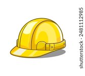 safety construction helmet composition with isolated. Yellow hard hat vector illustration. safety construction helmet vector illustration isolated on white background.