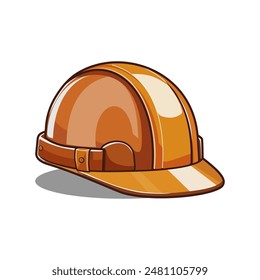 Safety construction helmet composition with isolated. Orange hard hat vector illustration. Safety construction helmet vector illustration isolated on white background.