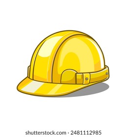 safety construction helmet composition with isolated. Yellow hard hat vector illustration. safety construction helmet vector illustration isolated on white background.