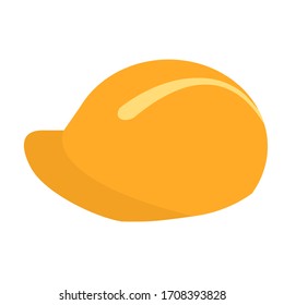 safety construction helmet or hard hat. construction site equipment. simple vector illustration icon. flat design style. in white background.