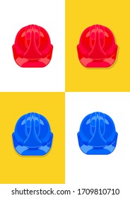 safety construction helmet set. isolated on white background.