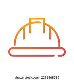 safety construction helmet tool gradient icon vector illustration