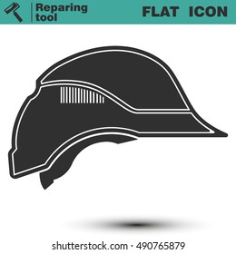 Safety construction helmet. Vector illustration of hard hat icon isolated on white background