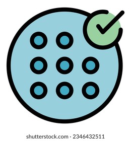 Safety control icon outline vector. Data secure. Privacy website color flat