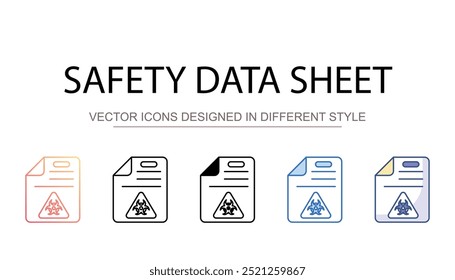 Safety Data Sheet icon design with white background stock illustration