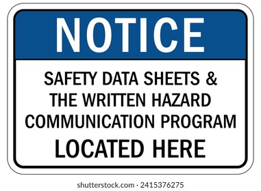 Safety data sheet and material safety data sheet sign