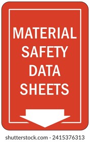 Safety data sheet and material safety data sheet sign