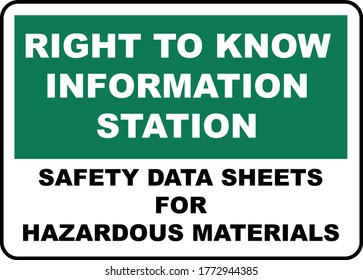 Safety Data Sheets For Materials Sign