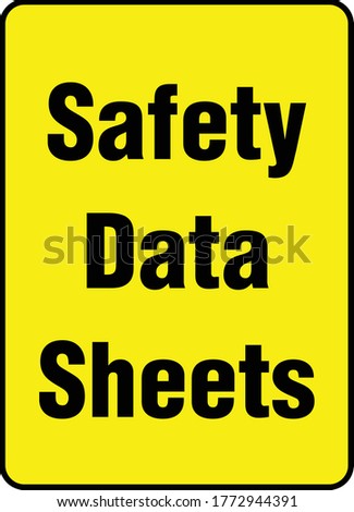 Safety Data Sheets Sign notice