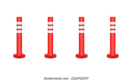 Safety delineator. Traffic posts. Road poles. Vector stock illustration.