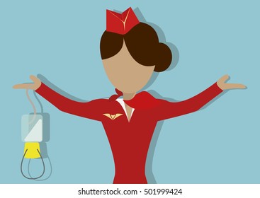 The Safety Demonstration. Vector Illustration.Horizontal Arrange