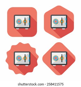Safety Deposit Box flat icon with long shadow,eps10